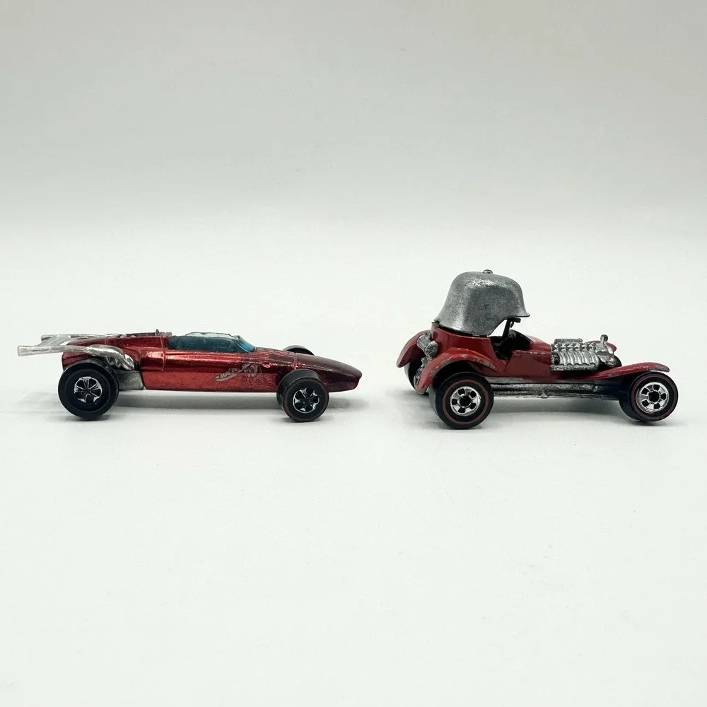 Vintage Hot Wheels Redline Red Indy Baron & Red Baron Toy Car READ